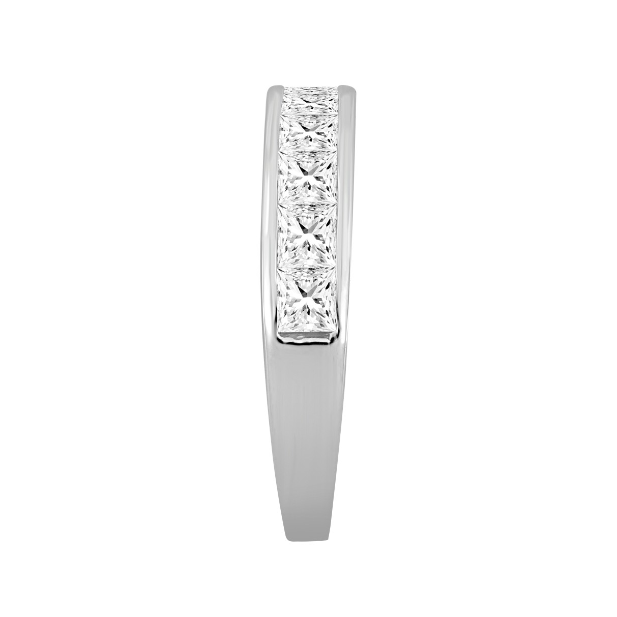 14K WHITE GOLD 1 1/2CT PRINCESS DIAMOND LADIES BAND