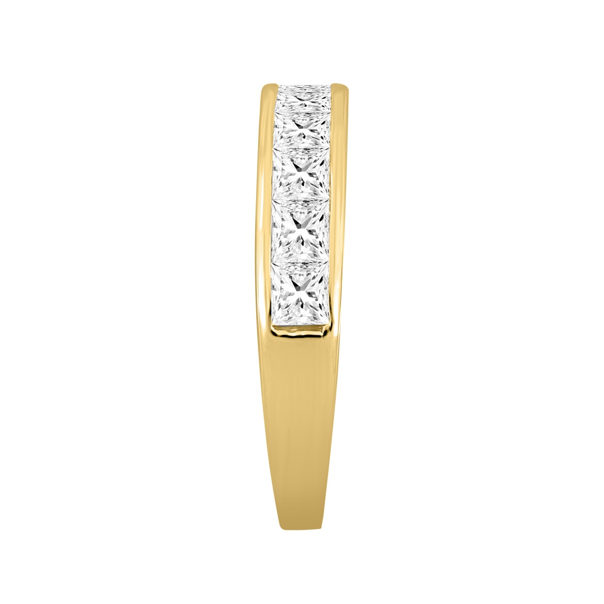 14K YELLOW GOLD 1 1/2CT PRINCESS DIAMOND LADIES BAND