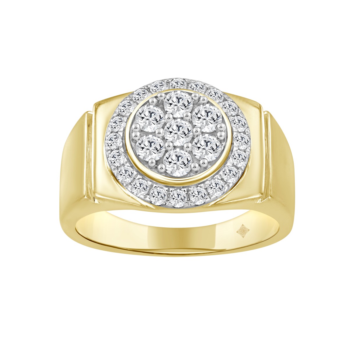 MEN'S RING 1CT ROUND DIAMOND 14K YELLOW GOLD