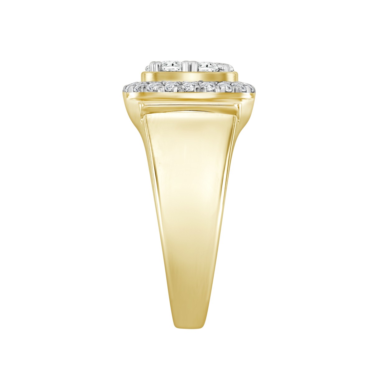 MEN'S RING 1CT ROUND DIAMOND 14K YELLOW GOLD