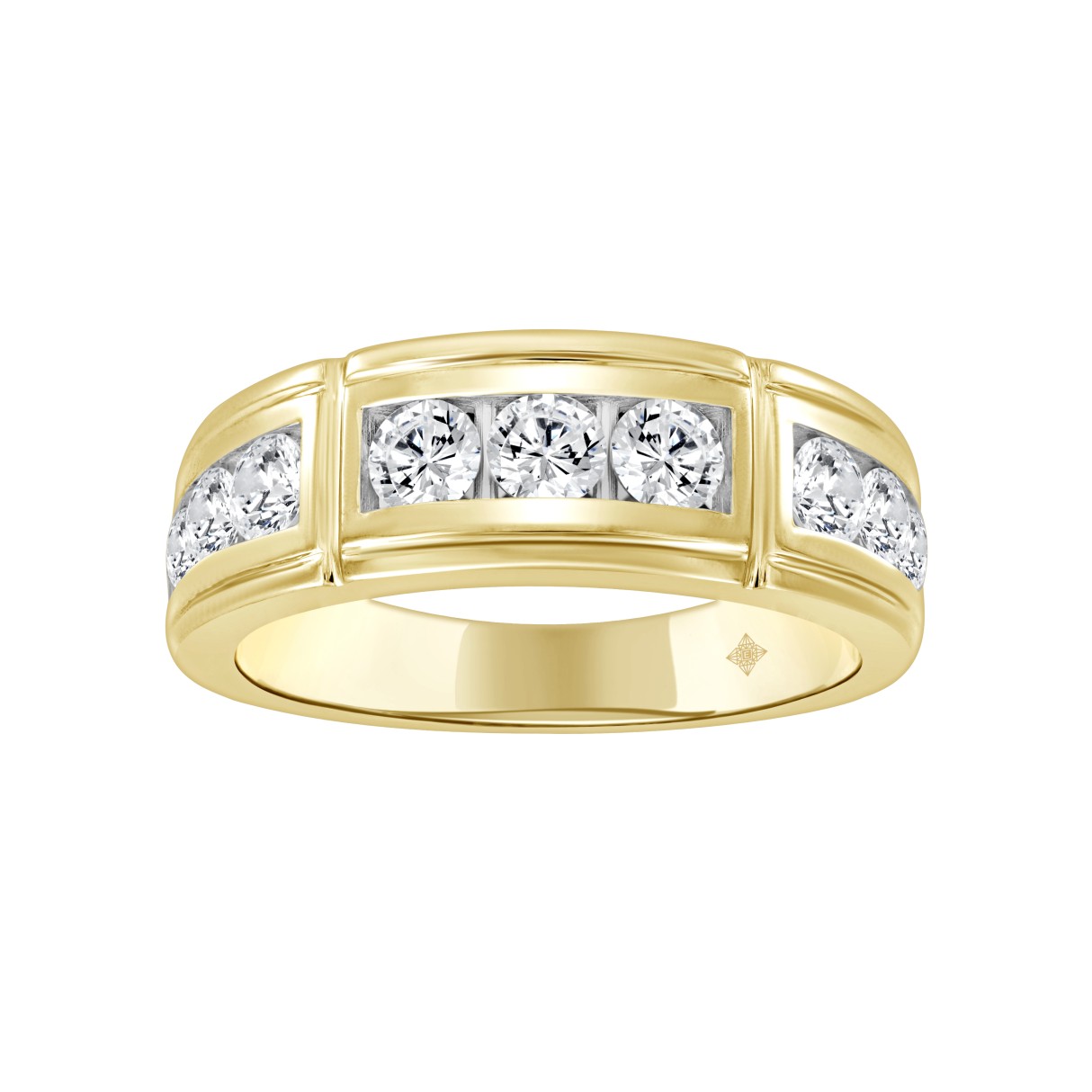 MEN'S RING 1 1/2CT ROUND DIAMOND 14K YELLOW GOLD...