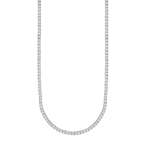 LADIES NECKLACES 3CT ROUND DIAMOND 14K WHITE GOLD