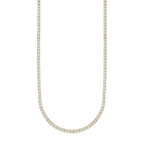 LADIES NECKLACES 3CT ROUND DIAMOND 14K YELLOW GOLD