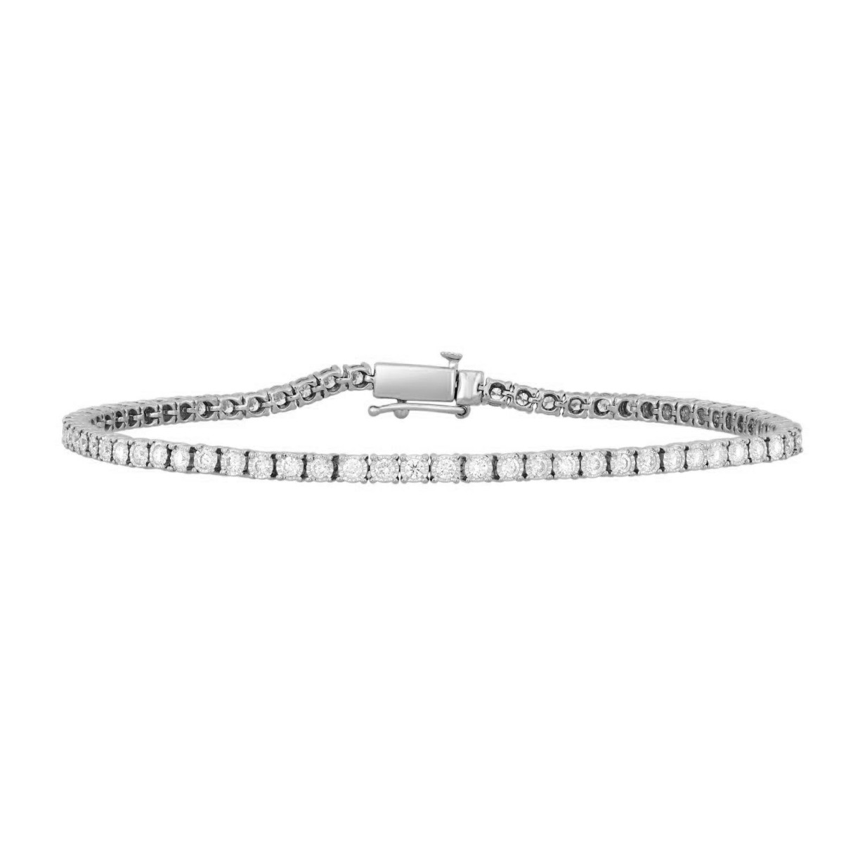 14K WHITE GOLD 2CT ROUND DIAMOND LADIES BRACELETS...