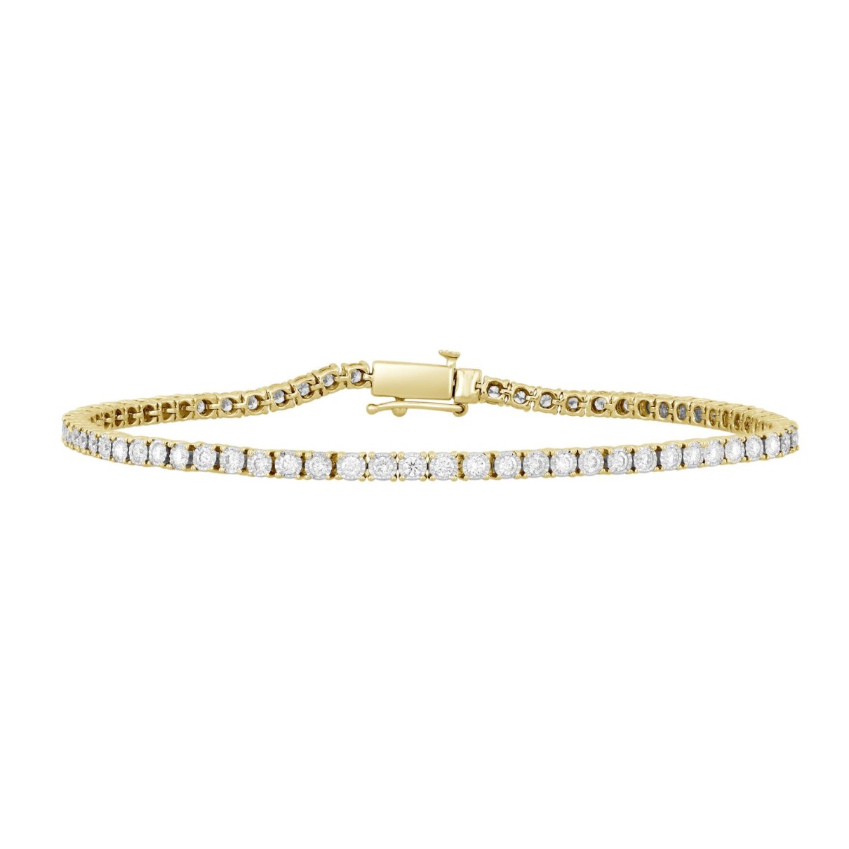 14K YELLOW GOLD 2CT ROUND DIAMOND LADIES BRACELETS...