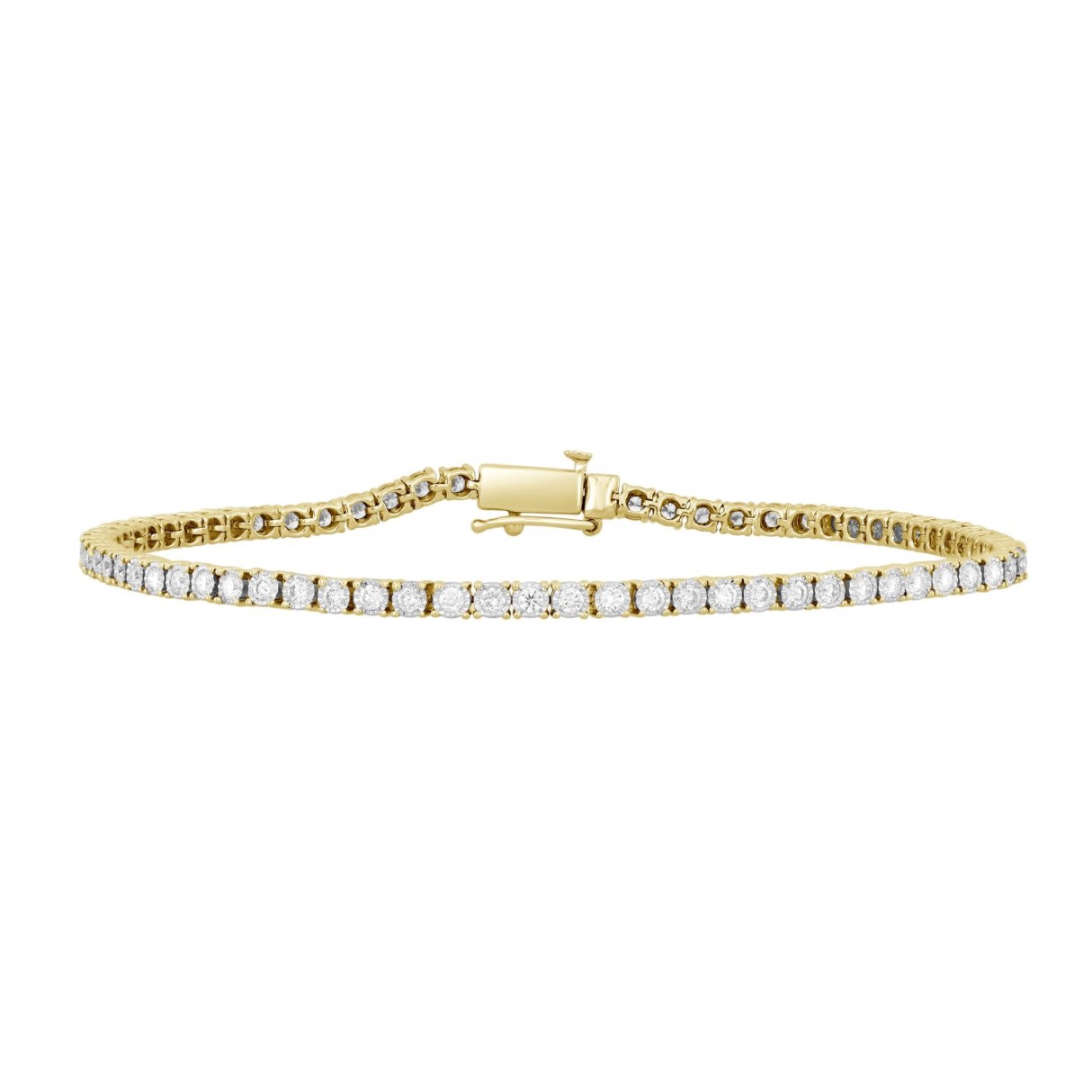 14K YELLOW GOLD 2CT ROUND DIAMOND LADIES BRACELETS