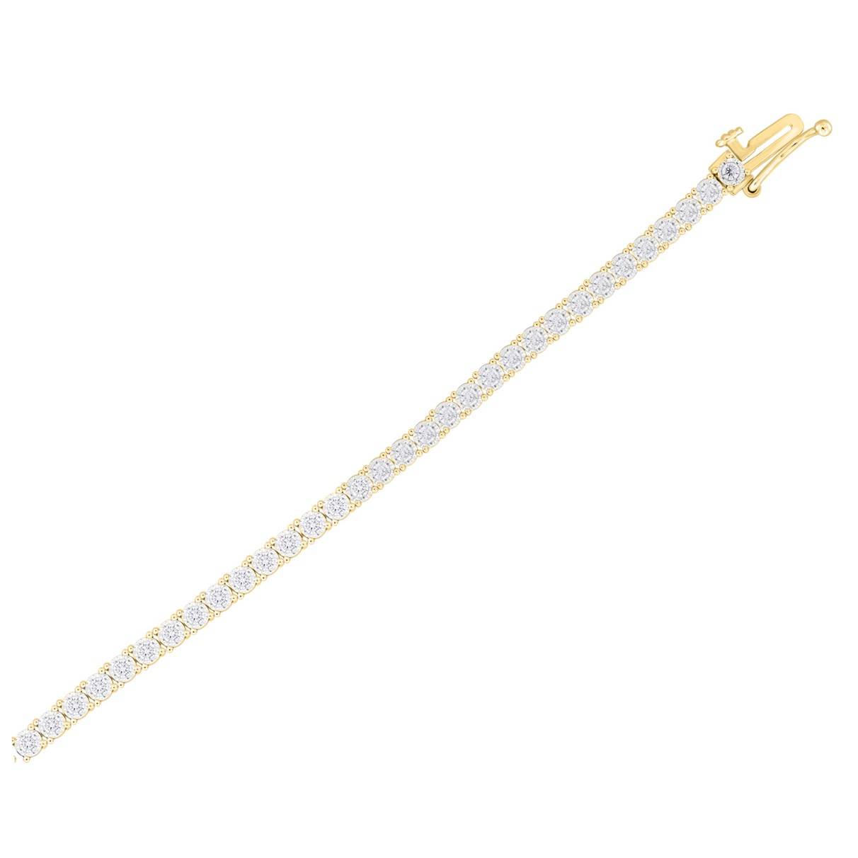 14K YELLOW GOLD 2CT ROUND DIAMOND LADIES BRACELETS