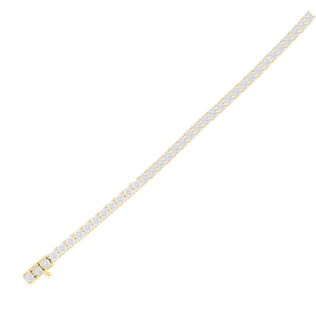 14K YELLOW GOLD 2CT ROUND DIAMOND LADIES BRACELETS