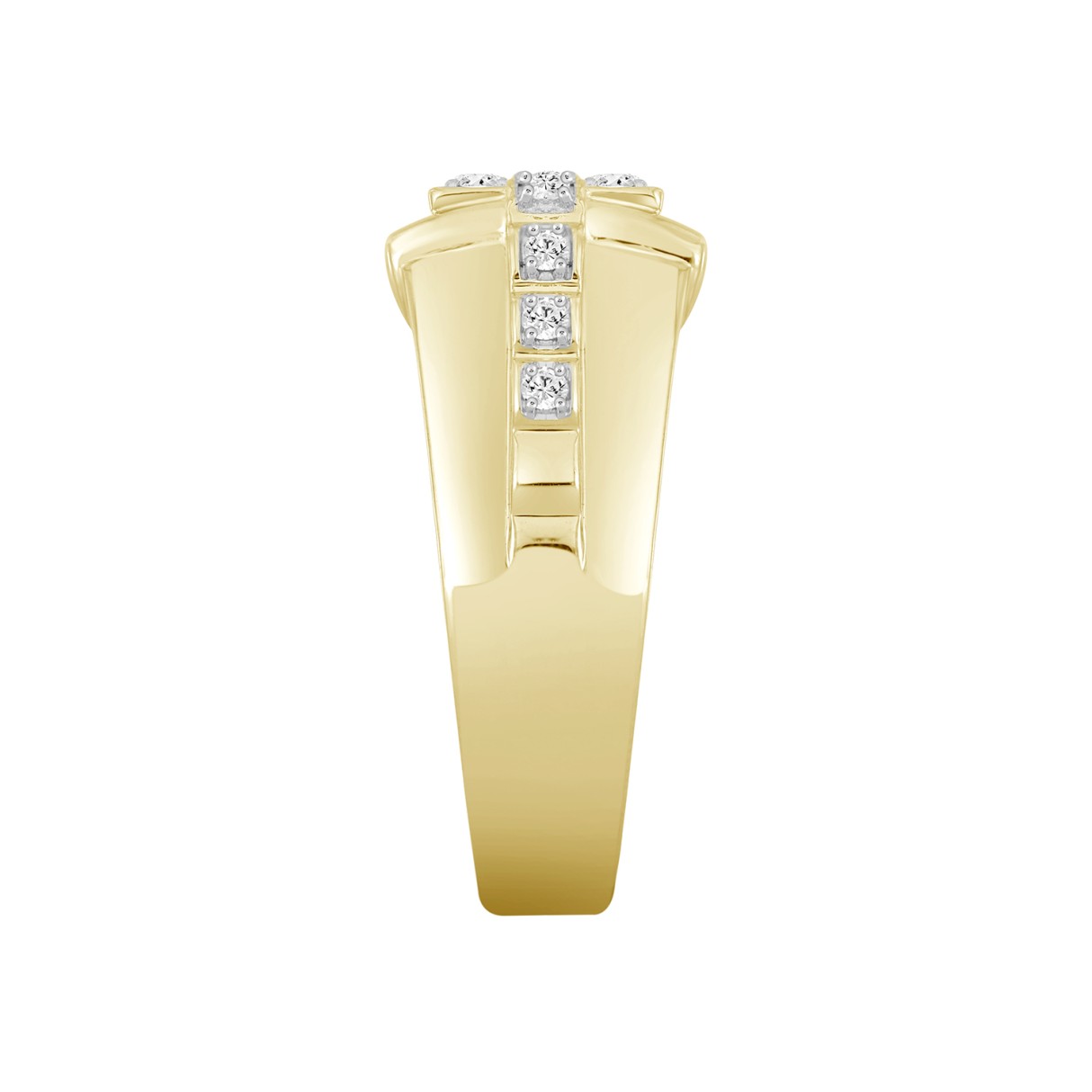 MEN'S RING 1/2CT ROUND DIAMOND 14K YELLOW GOLD