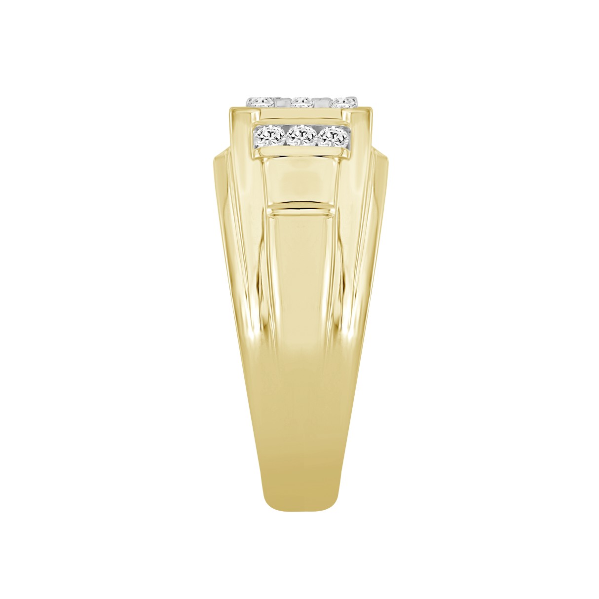 MEN'S RING 3/4CT ROUND DIAMOND 14K YELLOW GOLD