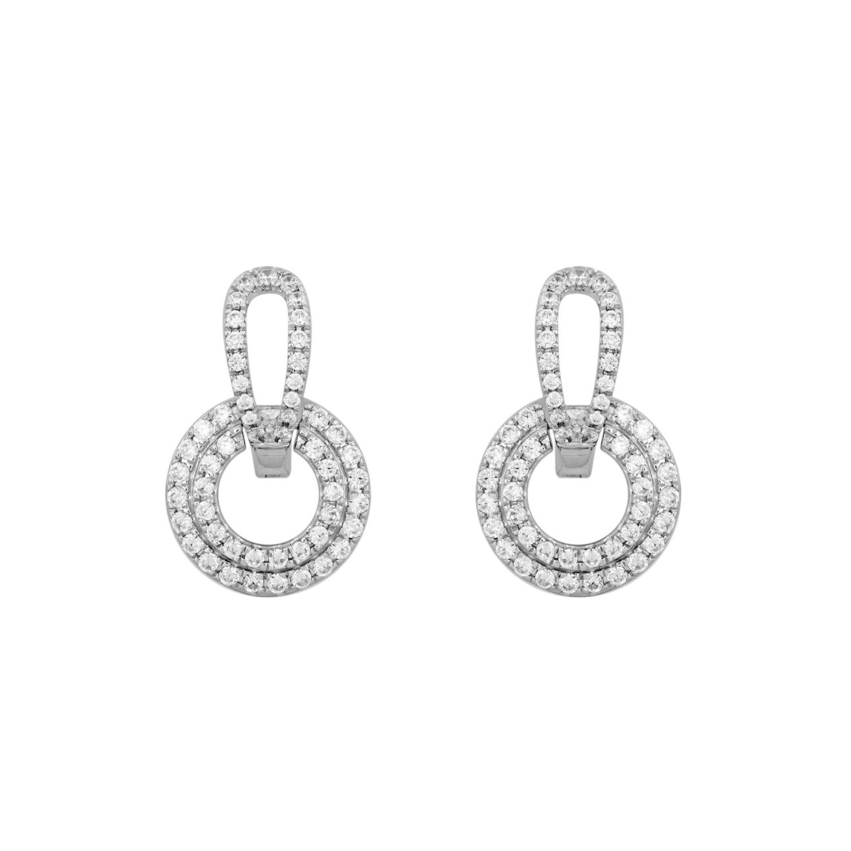 14K WHITE GOLD 1CT ROUND DIAMOND MEN'S EARRINGS ...