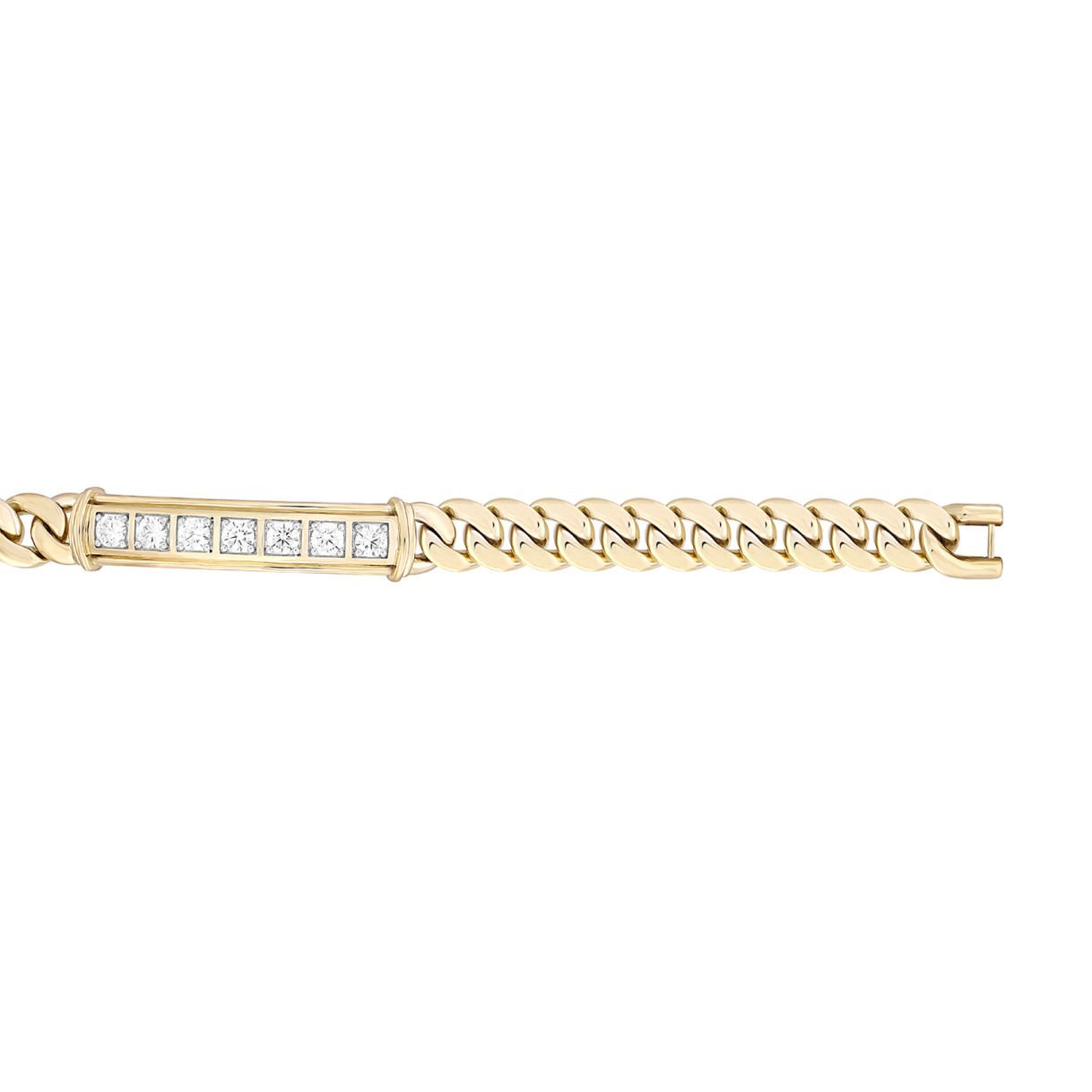 MEN'S BRACELET 2 1/2CT ROUND DIAMOND 14K YELLOW GOLD