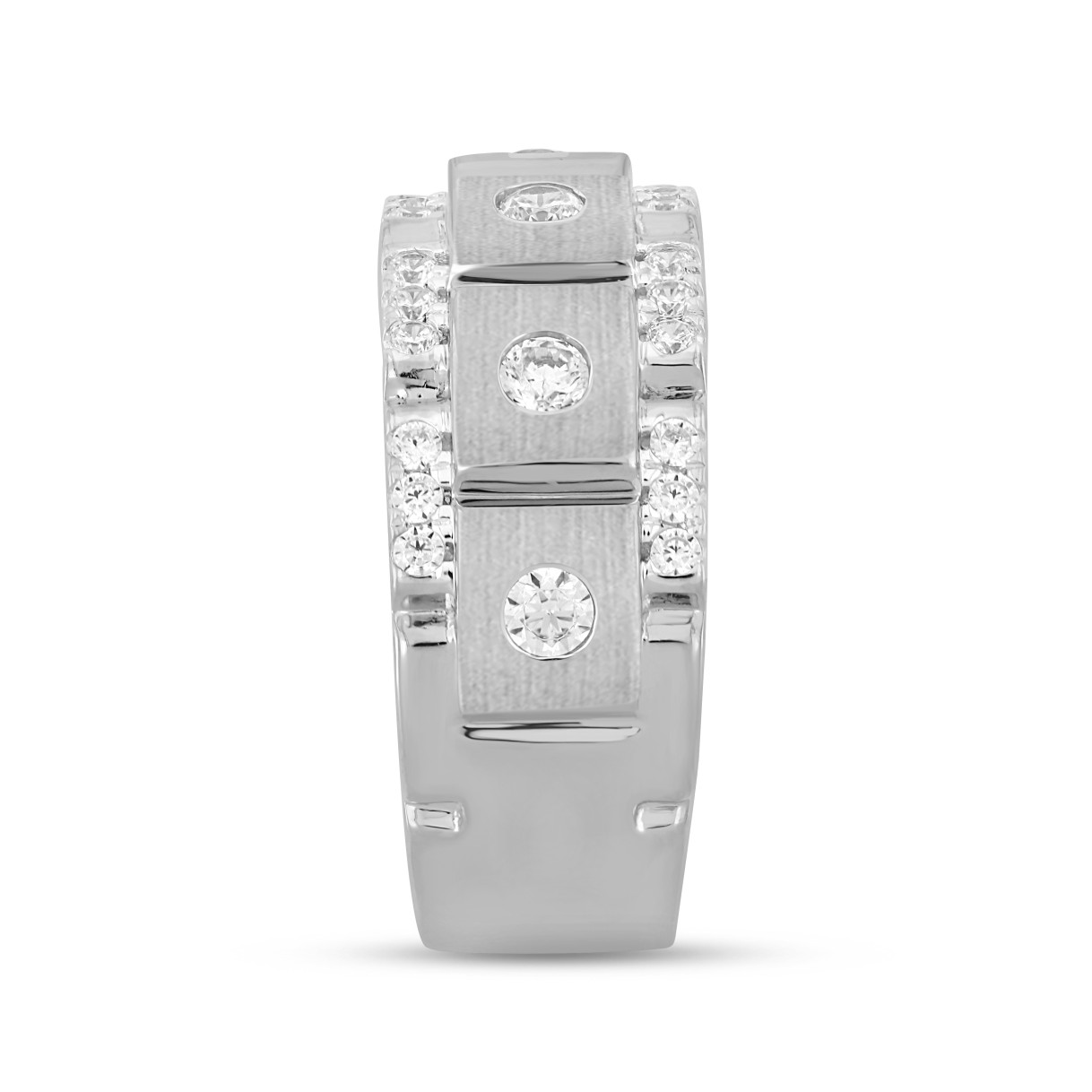 MEN'S BAND 1/2CT ROUND DIAMOND 14K WHITE GOLD