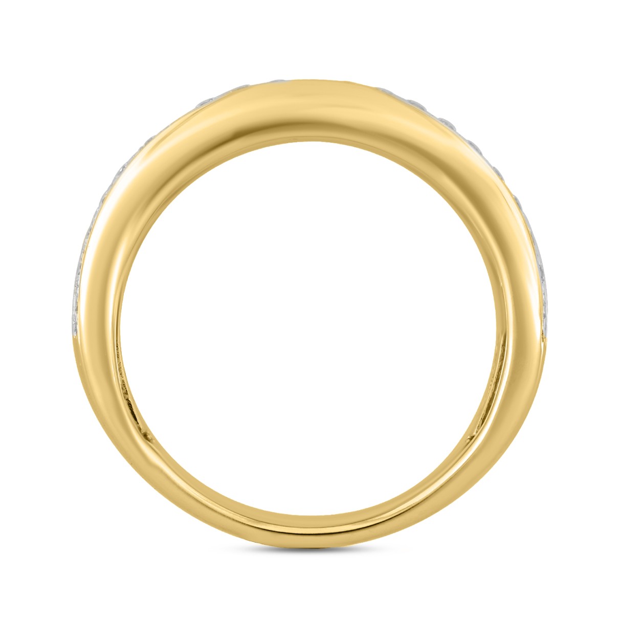 MEN'S BAND 1CT ROUND/OVAL DIAMOND 14K YELLOW GOLD