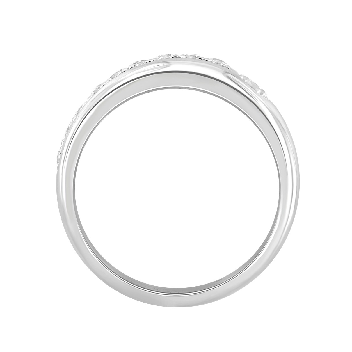 14K WHITE GOLD 1CT ROUND DIAMOND MEN'S BAND