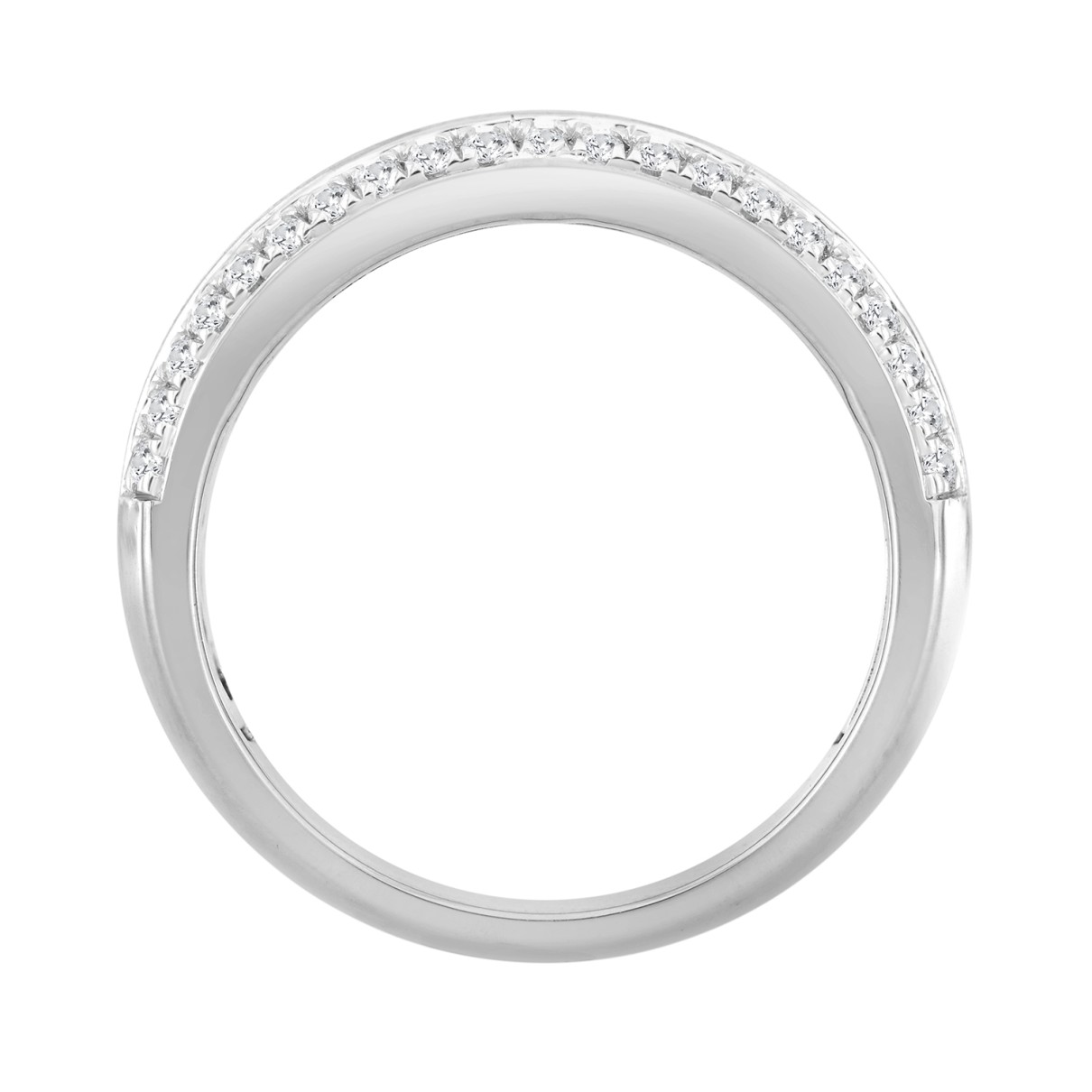 MEN'S BAND 1/2CT ROUND DIAMOND 14K WHITE GOLD