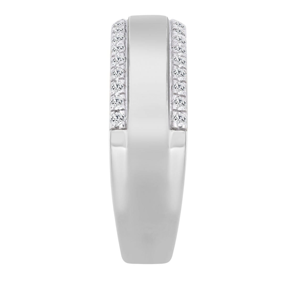 MEN'S BAND 1/2CT ROUND DIAMOND 14K WHITE GOLD