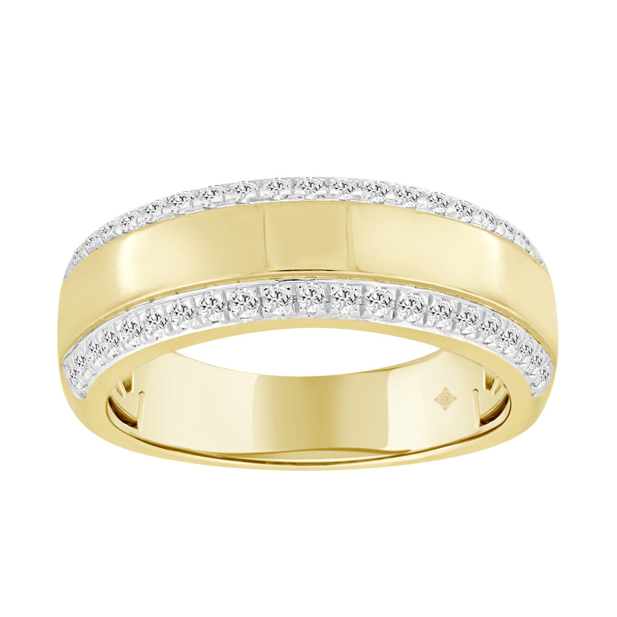 MEN'S BAND 1/2CT ROUND DIAMOND 14K YELLOW GOLD