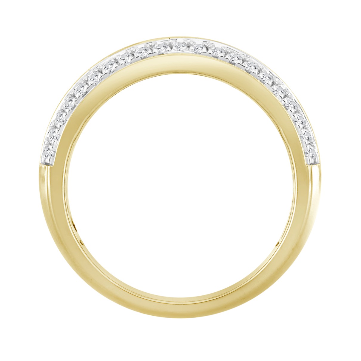 MEN'S BAND 1/2CT ROUND DIAMOND 14K YELLOW GOLD