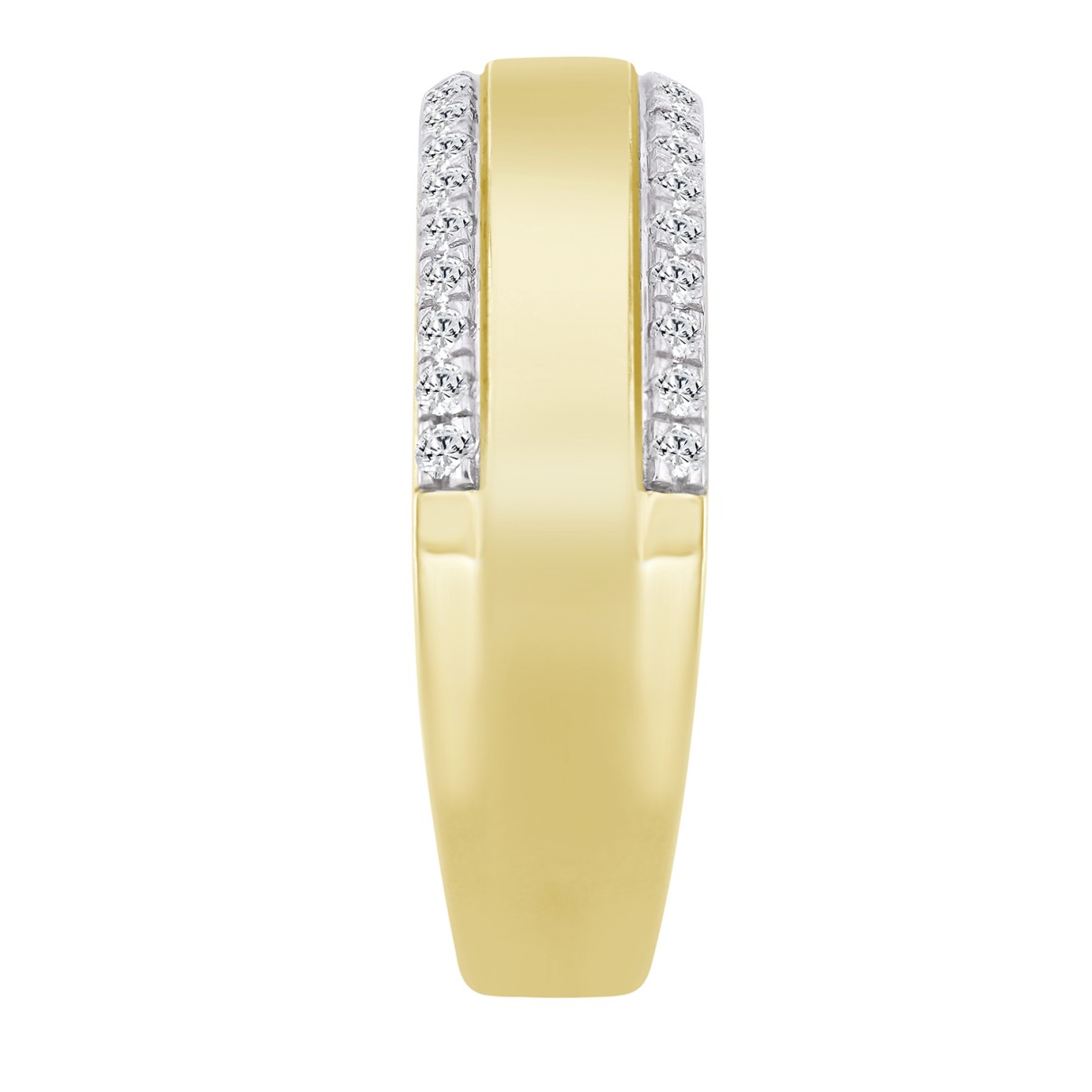 MEN'S BAND 1/2CT ROUND DIAMOND 14K YELLOW GOLD