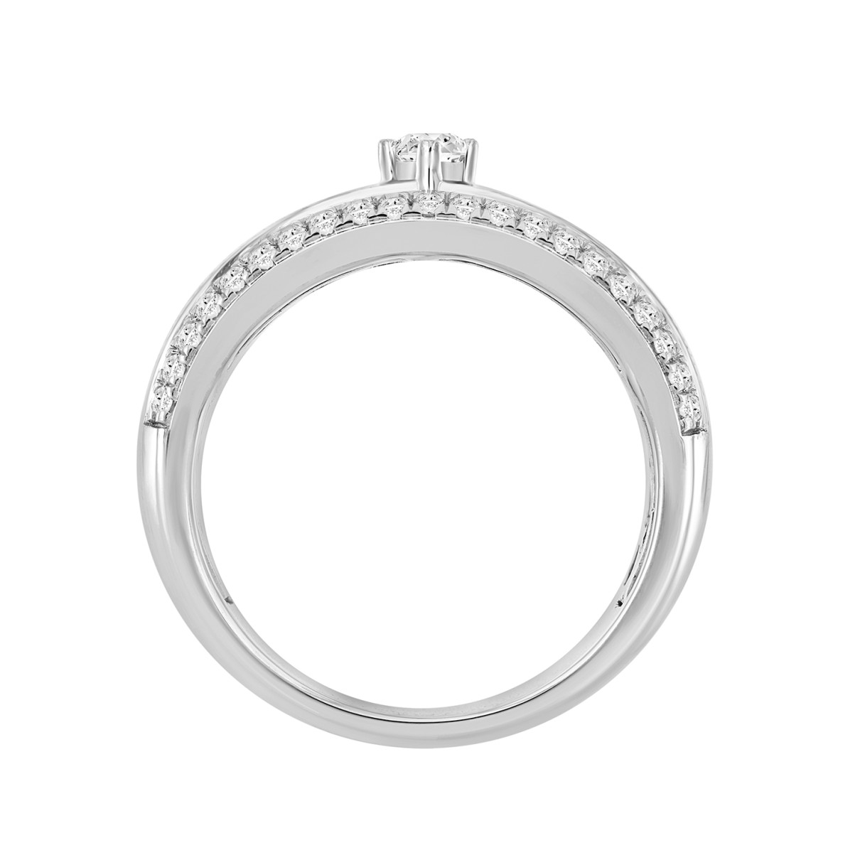 MEN'S BAND 1/2CT ROUND/PRINCESS DIAMOND 14K WHITE GOLD