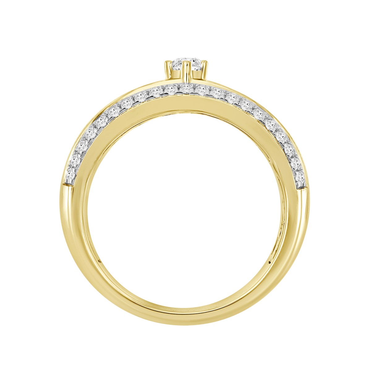 MEN'S BAND 1/2CT ROUND/PRINCESS DIAMOND 14K YELLOW GOLD