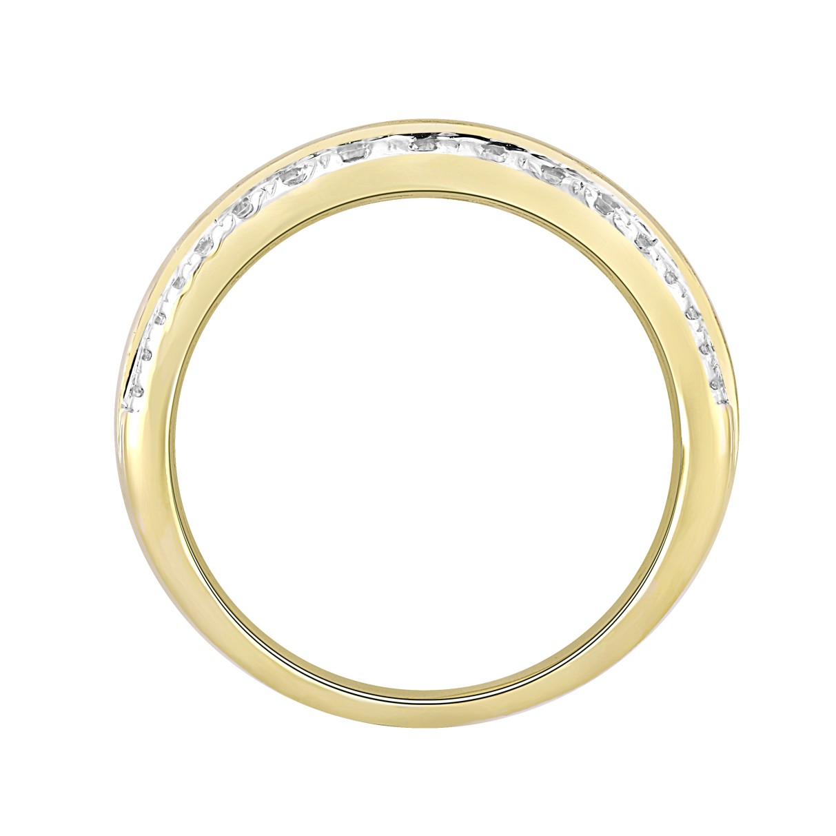 14K YELLOW GOLD 1CT ROUND DIAMOND MEN'S BAND