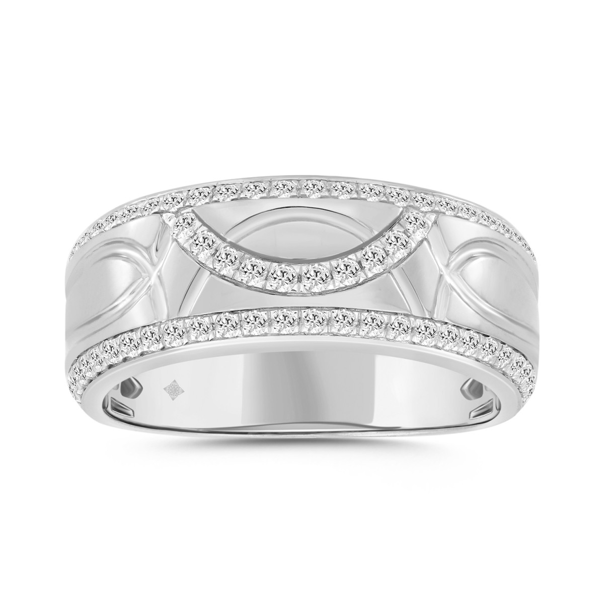 MEN'S BAND 1/2CT ROUND DIAMOND 14K WHITE GOLD