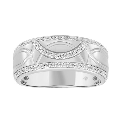 MEN'S BAND 1/2CT ROUND DIAMOND 14K WHITE GOLD