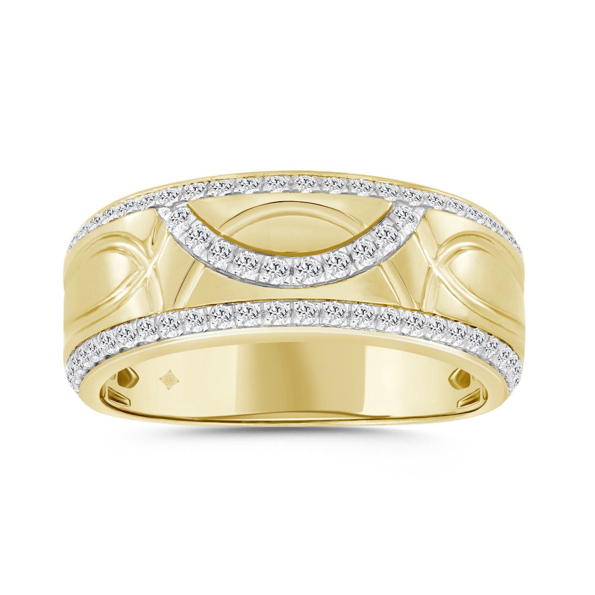 MEN'S BAND 1/2CT ROUND DIAMOND 14K YELLOW GOLD