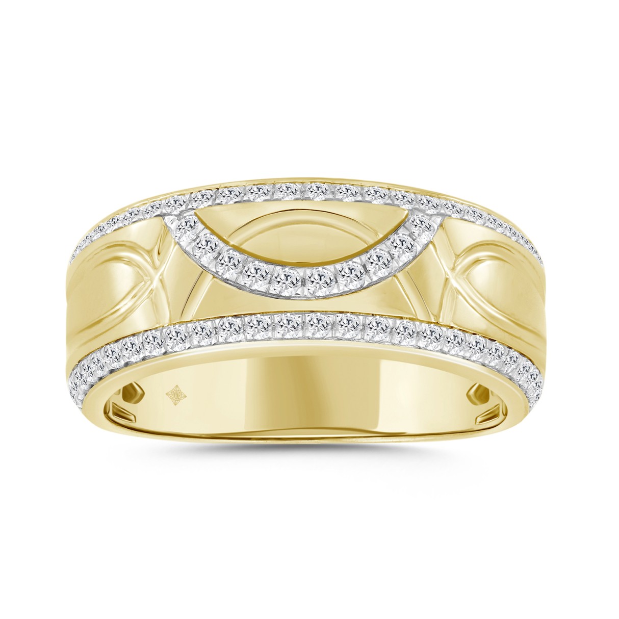 MEN'S BAND 1/2CT ROUND DIAMOND 14K YELLOW GOLD