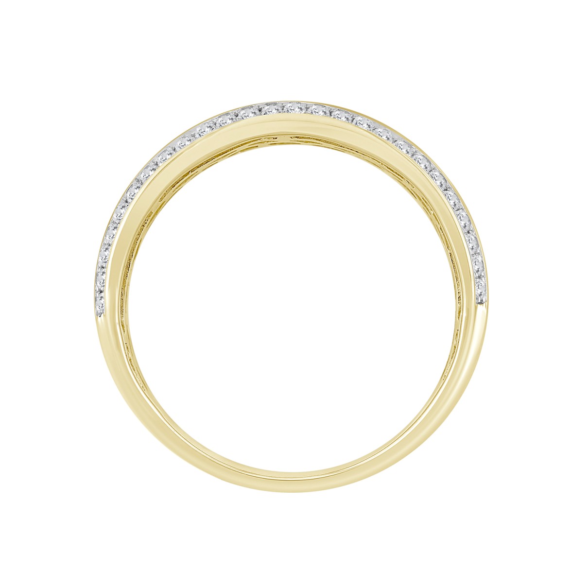 MEN'S BAND 1/2CT ROUND DIAMOND 14K YELLOW GOLD