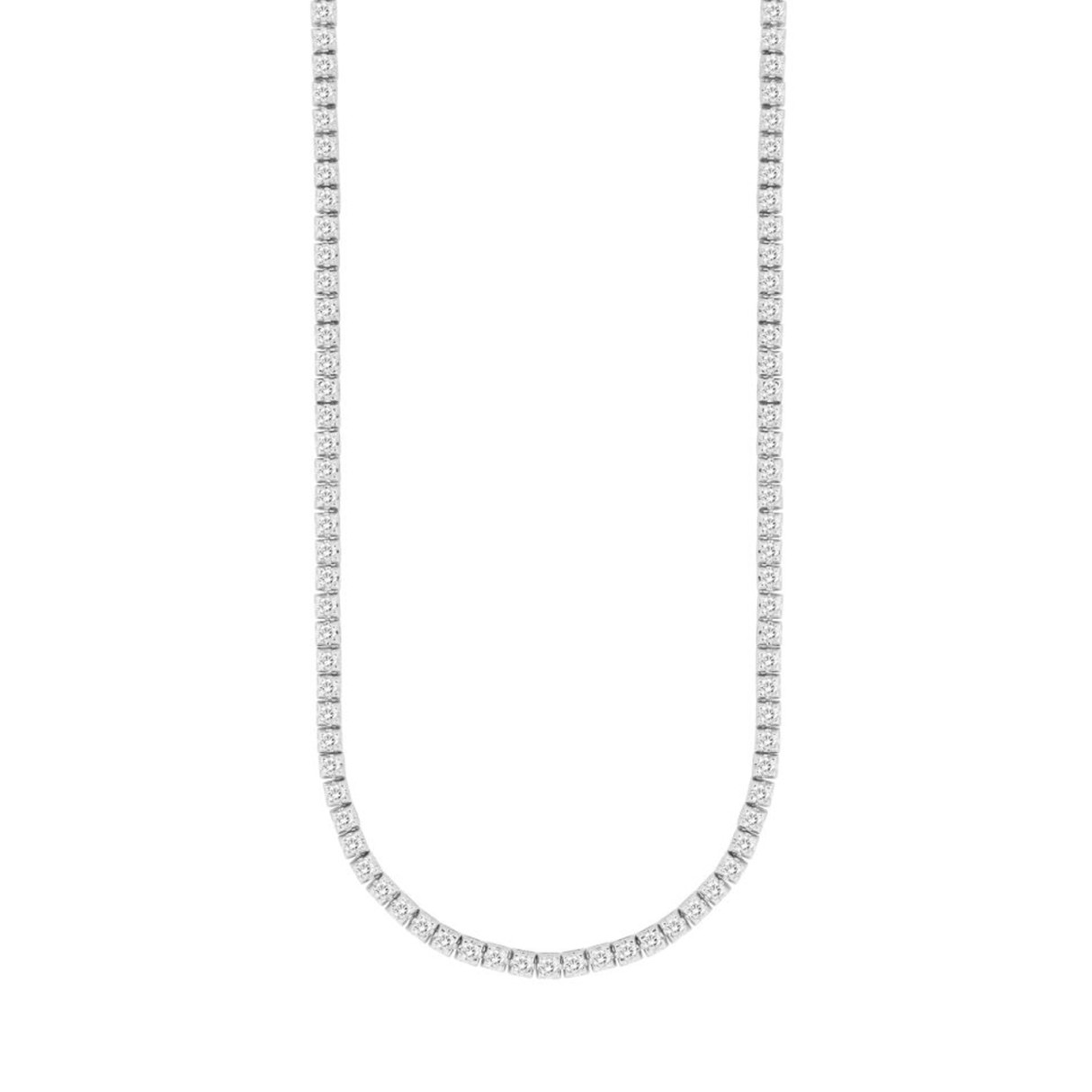 LADIES NECKLACE 9CT ROUND DIAMOND 14K WHITE GOLD