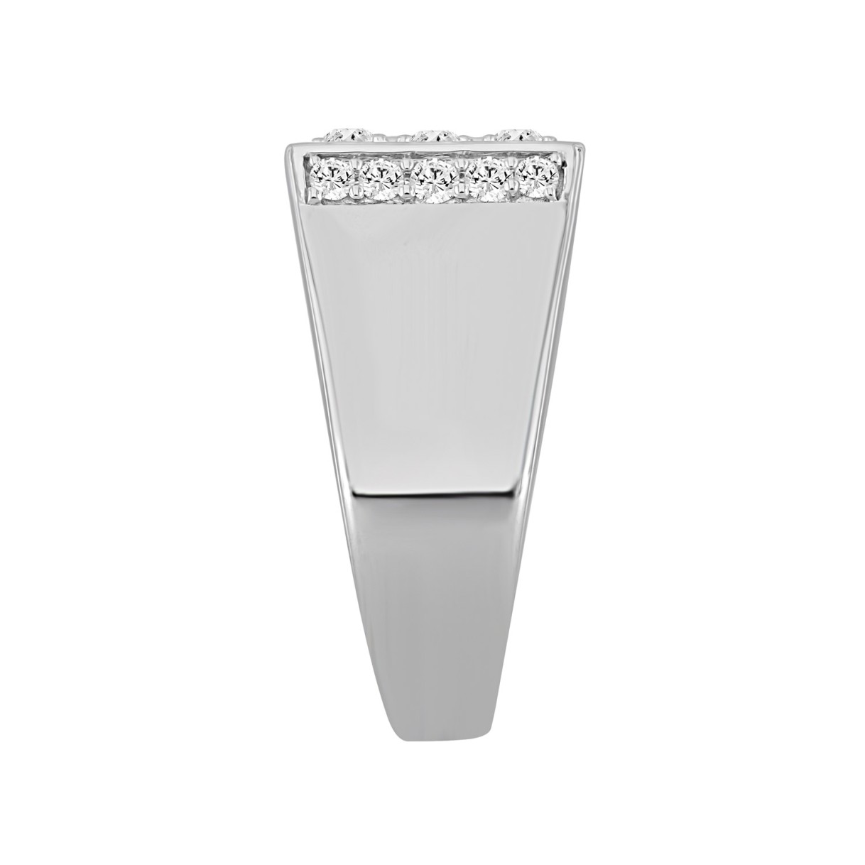 MEN'S RING 1 3/4CT ROUND DIAMOND 14K WHITE GOLD