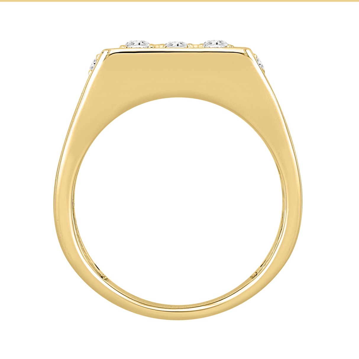 14K YELLOW GOLD 1 3/4CT ROUND DIAMOND MEN'S RING