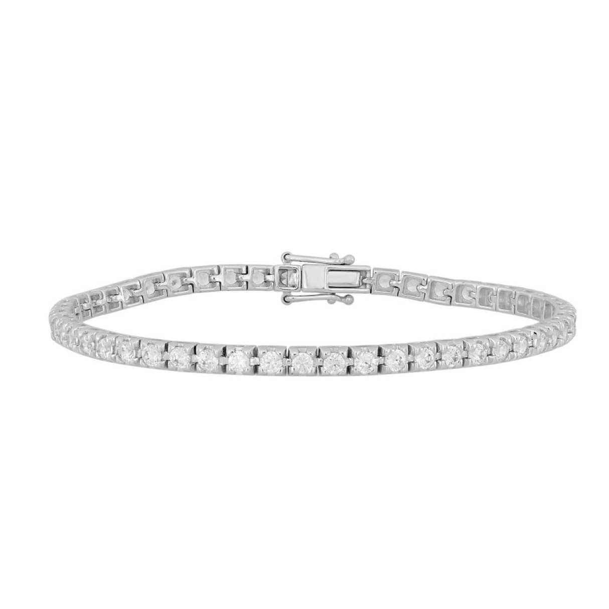 LADIES BRACELET 4CT ROUND DIAMOND 14K WHITE GOLD