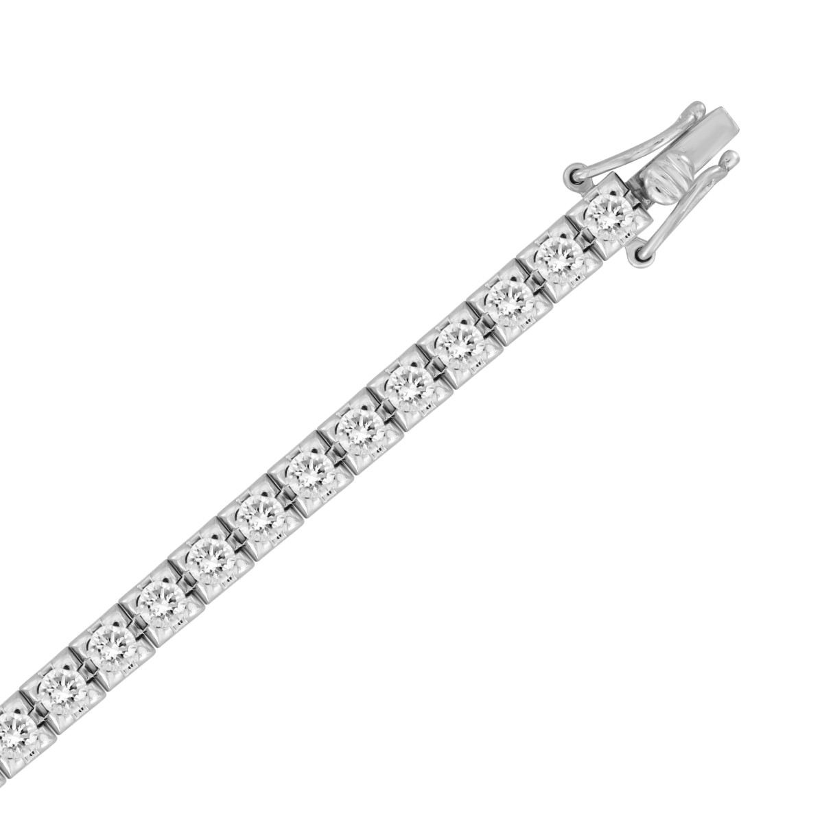 LADIES BRACELET 4CT ROUND DIAMOND 14K WHITE GOLD