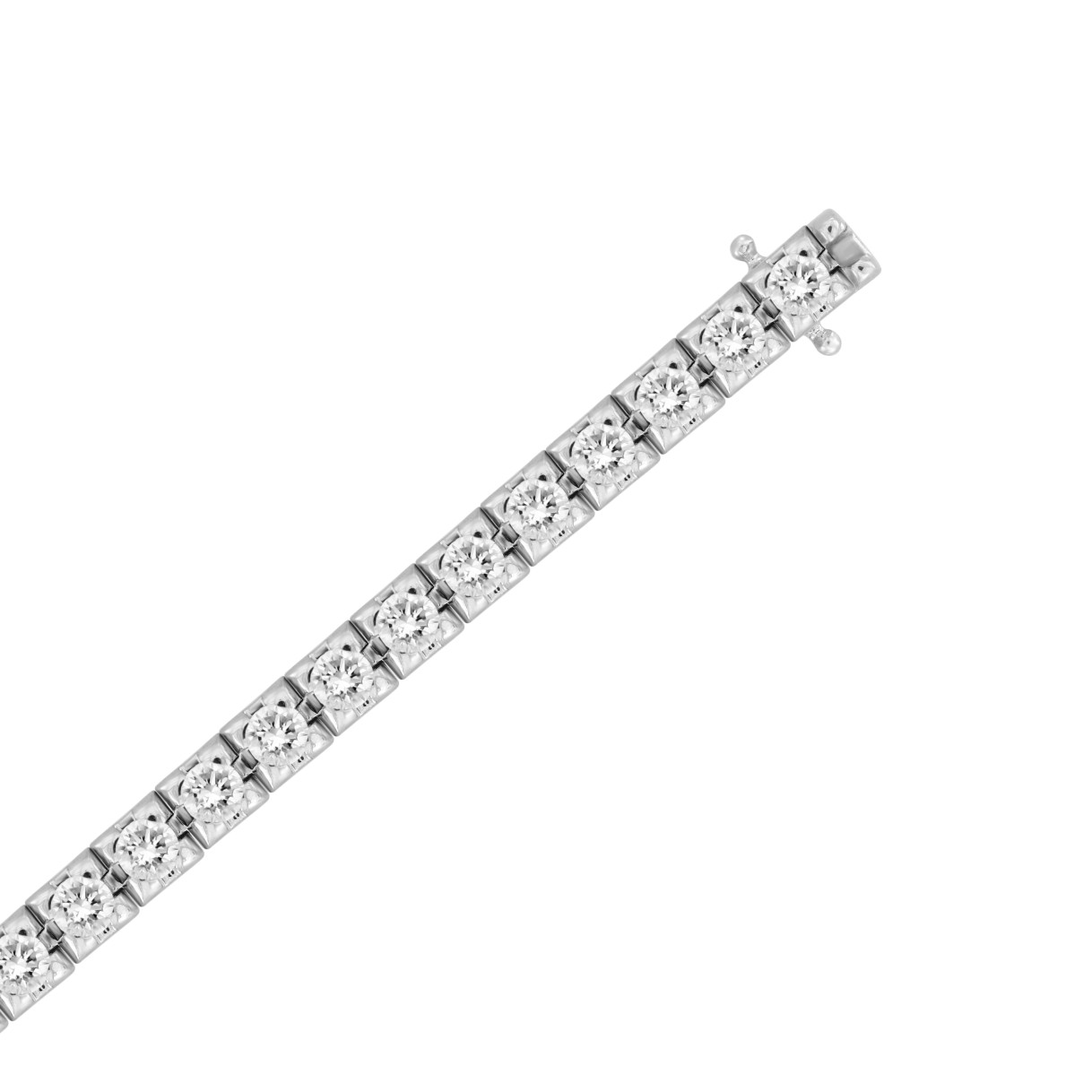 LADIES BRACELET 4CT ROUND DIAMOND 14K WHITE GOLD