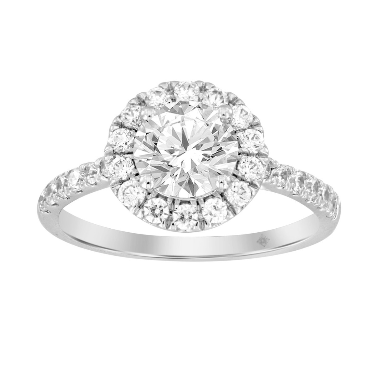 14K WHITE GOLD 1 1/2CT ROUND DIAMOND LADIES RING (CENTER STONE ROUND DIAMOND 1CT)