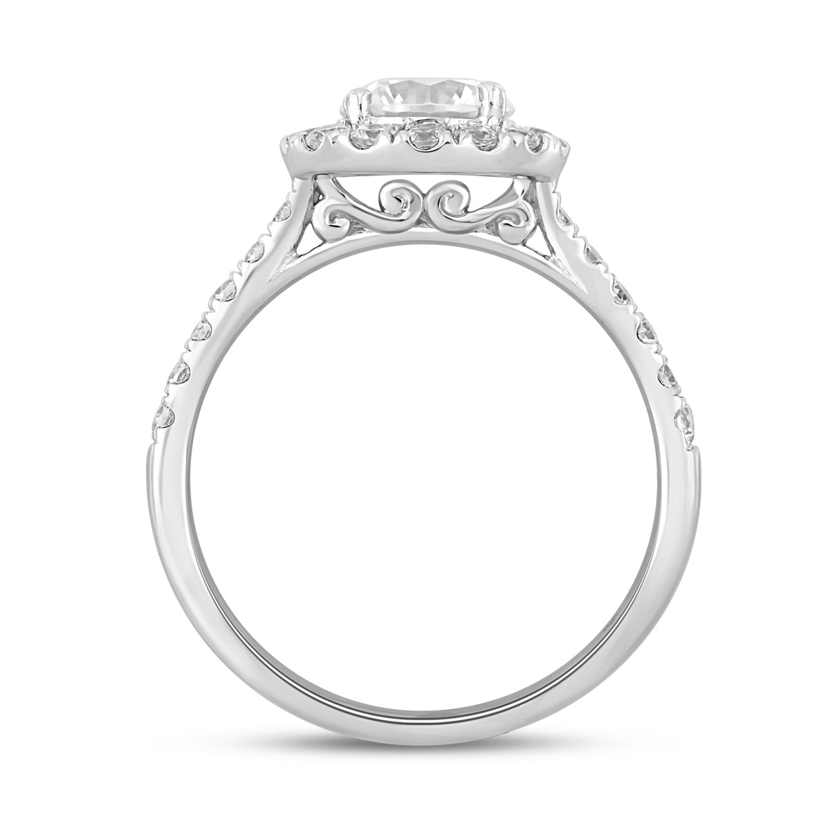 14K WHITE GOLD 1 1/2CT ROUND DIAMOND LADIES RING (CENTER STONE ROUND DIAMOND 1CT)