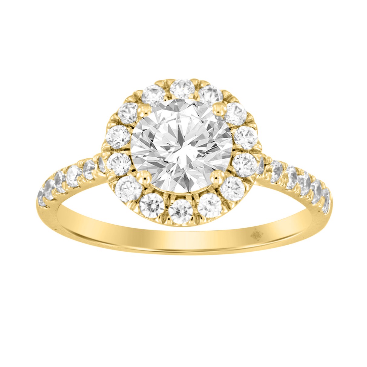 14K YELLOW GOLD 1 1/2CT ROUND DIAMOND LADIES RING ...