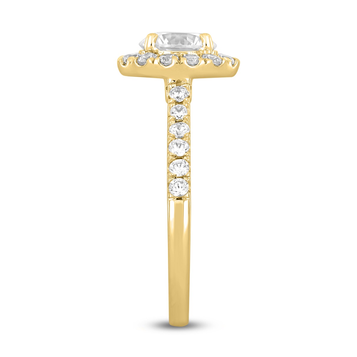 14K YELLOW GOLD 1 1/2CT ROUND DIAMOND LADIES RING (CENTER STONE ROUND DIAMOND 1CT)