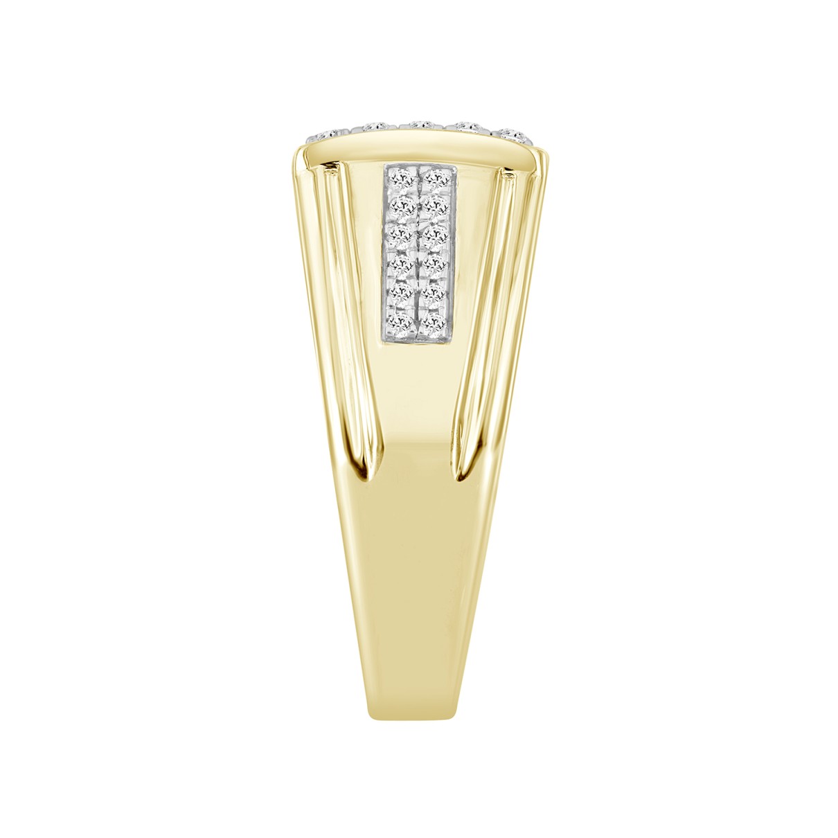 MEN'S RING 1CT ROUND DIAMOND 14K YELLOW GOLD