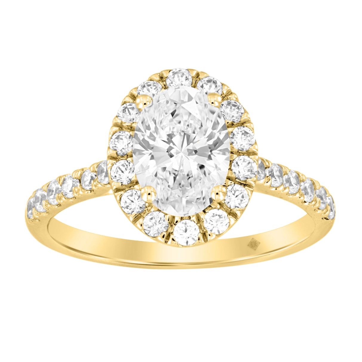 14K YELLOW GOLD 1 1/2CT ROUND/OVAL DIAMOND LADIES ...