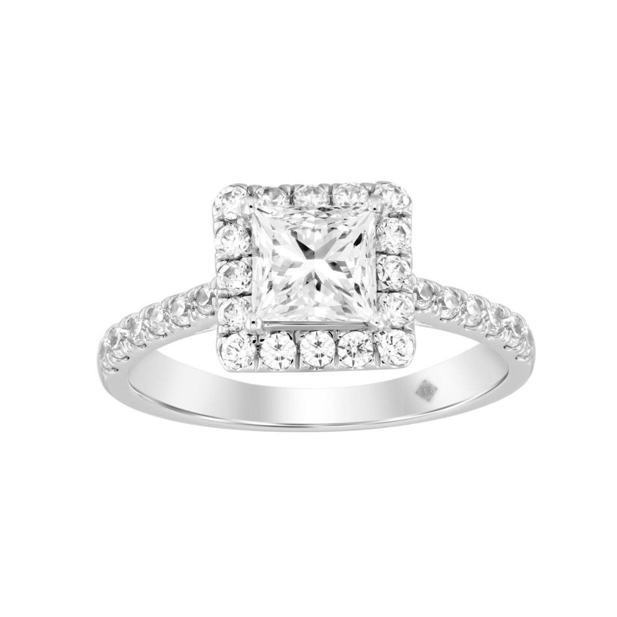 LADIES RING 1 1/2CT ROUND/PRINCESS DIAMOND 14K WHI...