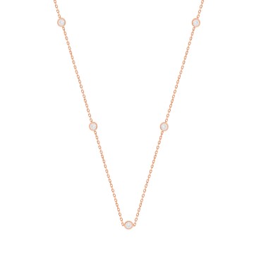 14K ROSE GOLD 1 1/2CT ROUND DIAMOND LADIES NECKLACE