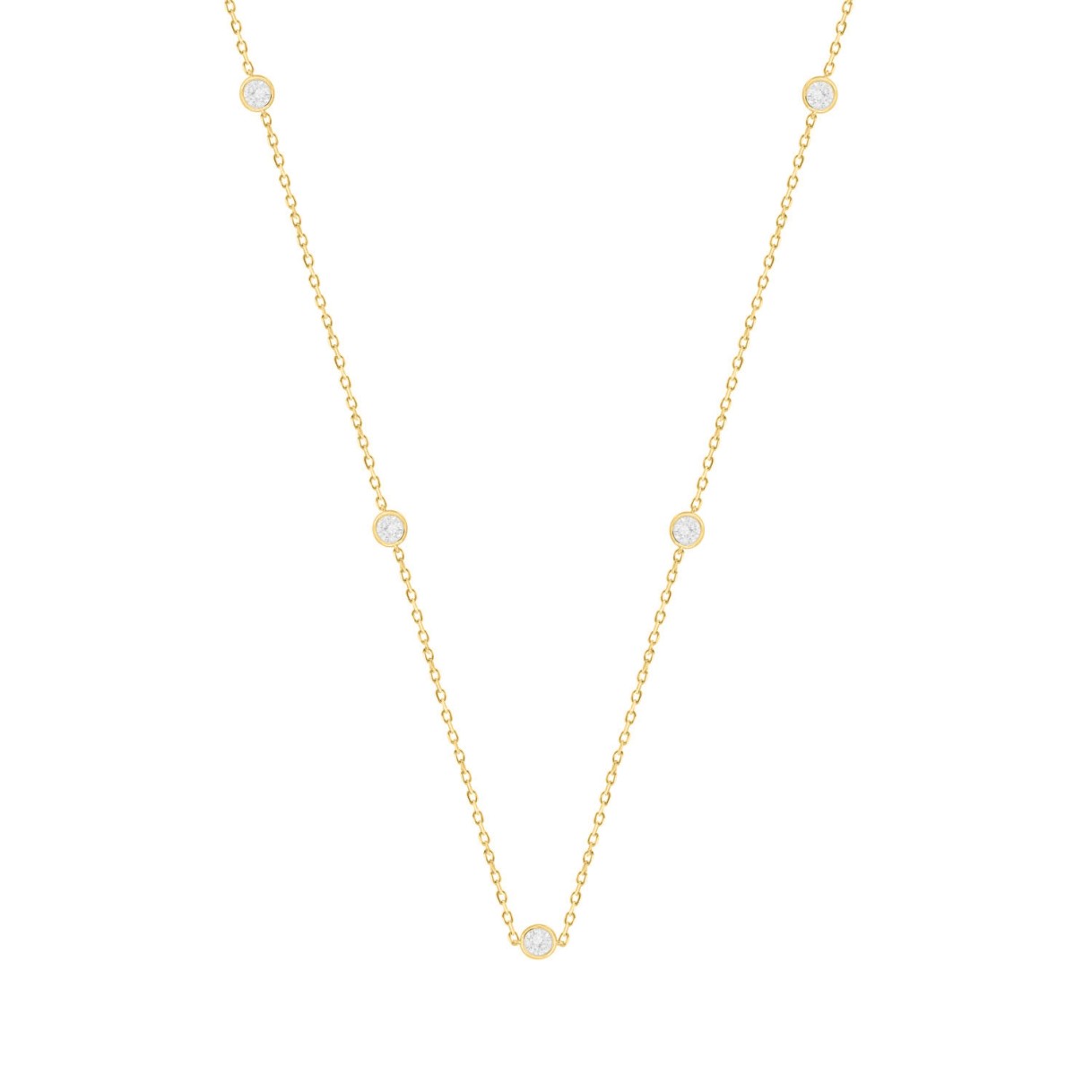 LADIES NECKLACE 1 1/2CT ROUND DIAMOND 14K YELLOW GOLD