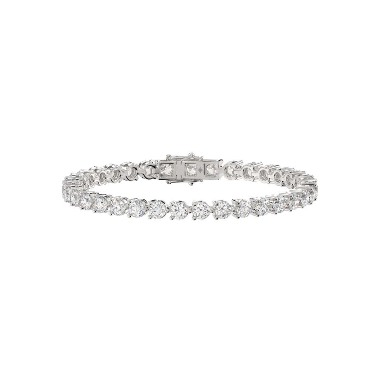 LADIES BRACELET 3CT ROUND DIAMOND 14K WHITE GOLD