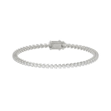 LADIES BRACELET 3CT ROUND DIAMOND 14K WHITE GOLD