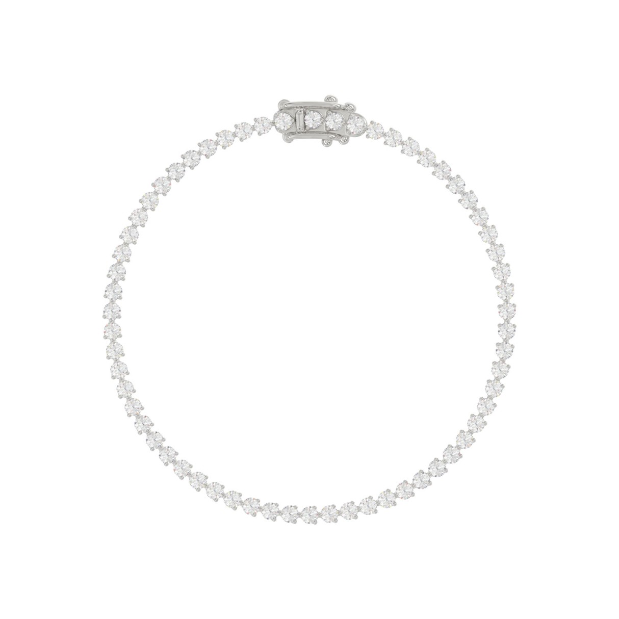 LADIES BRACELET 3CT ROUND DIAMOND 14K WHITE GOLD